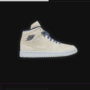 Nike Air Jordan 1 Sanddrift - BEAUTIFUL Sneakers - Canvas Velvet Neutral Shoes